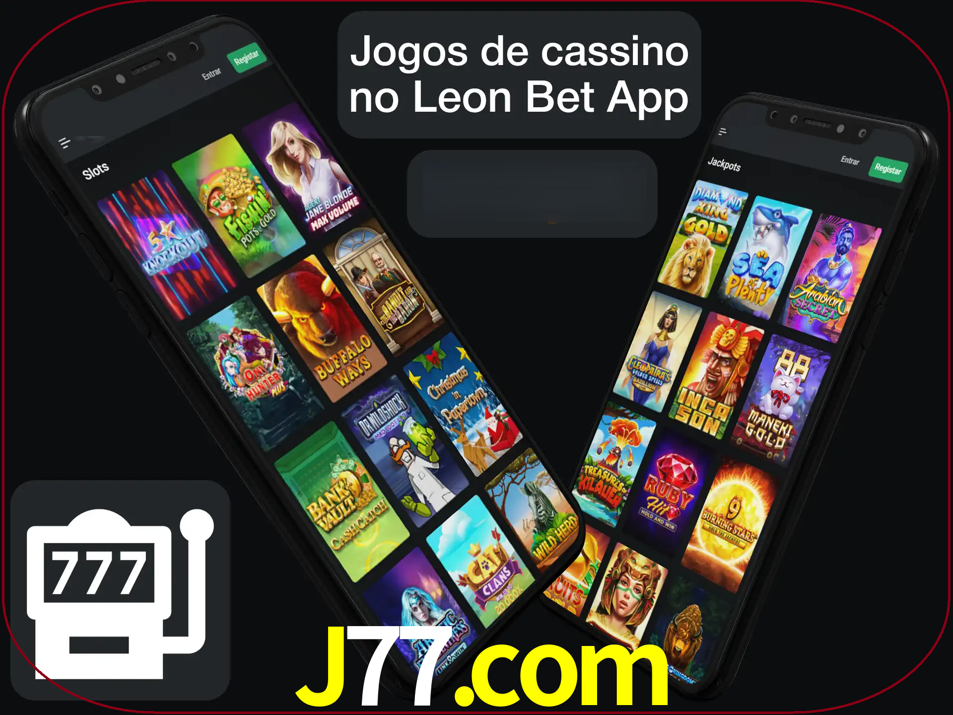 Escolha quais jogos de cassino jogar no app.