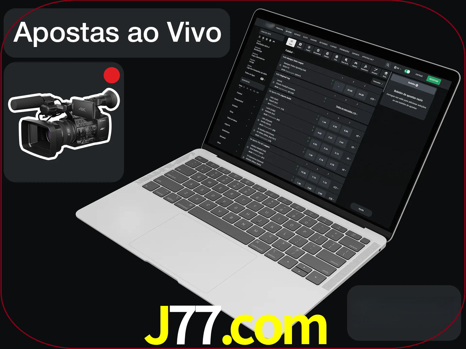 Aposte em formato ao vivo em nosso site.