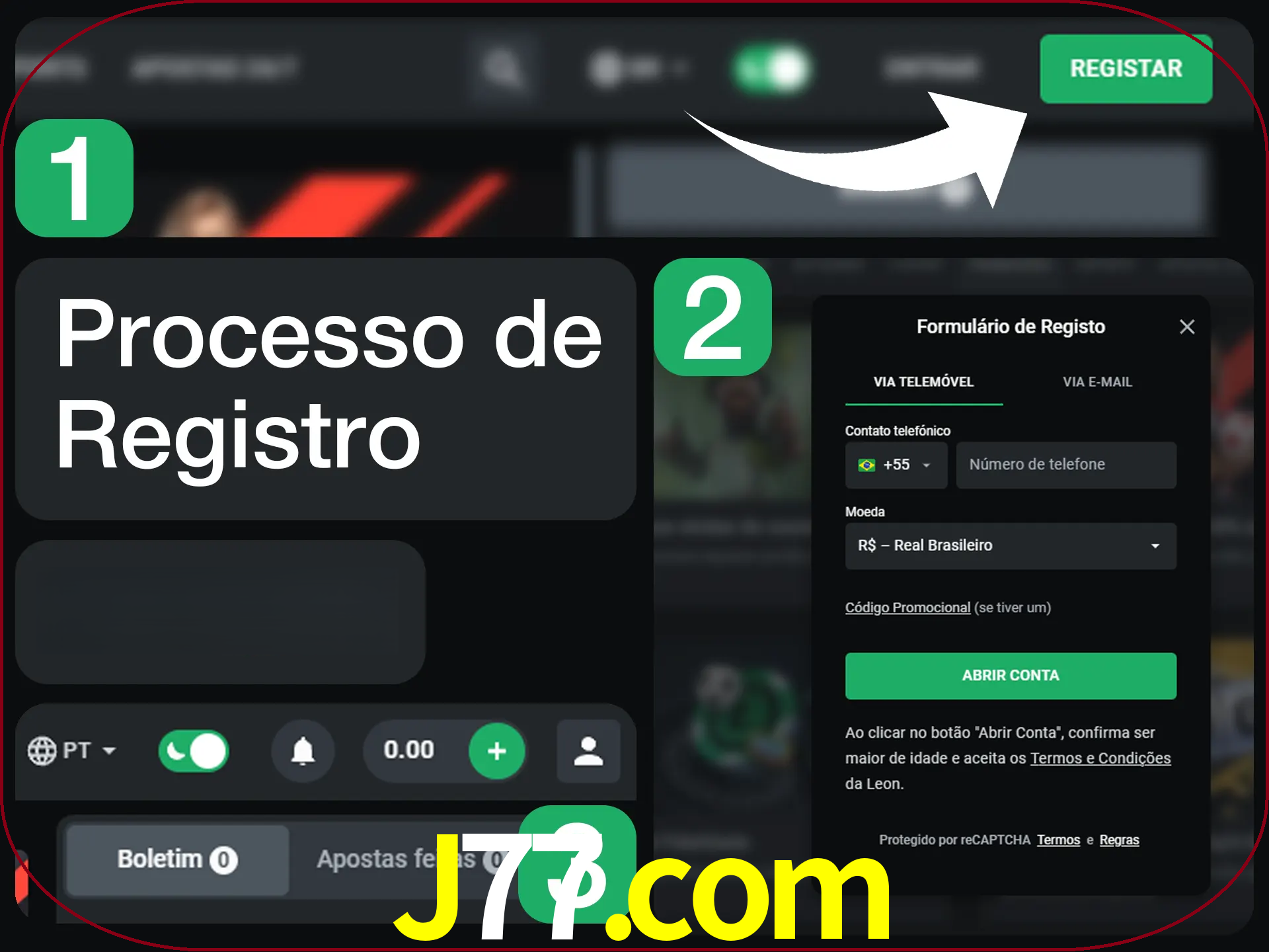 O processo de registro na LeonBet é simples.